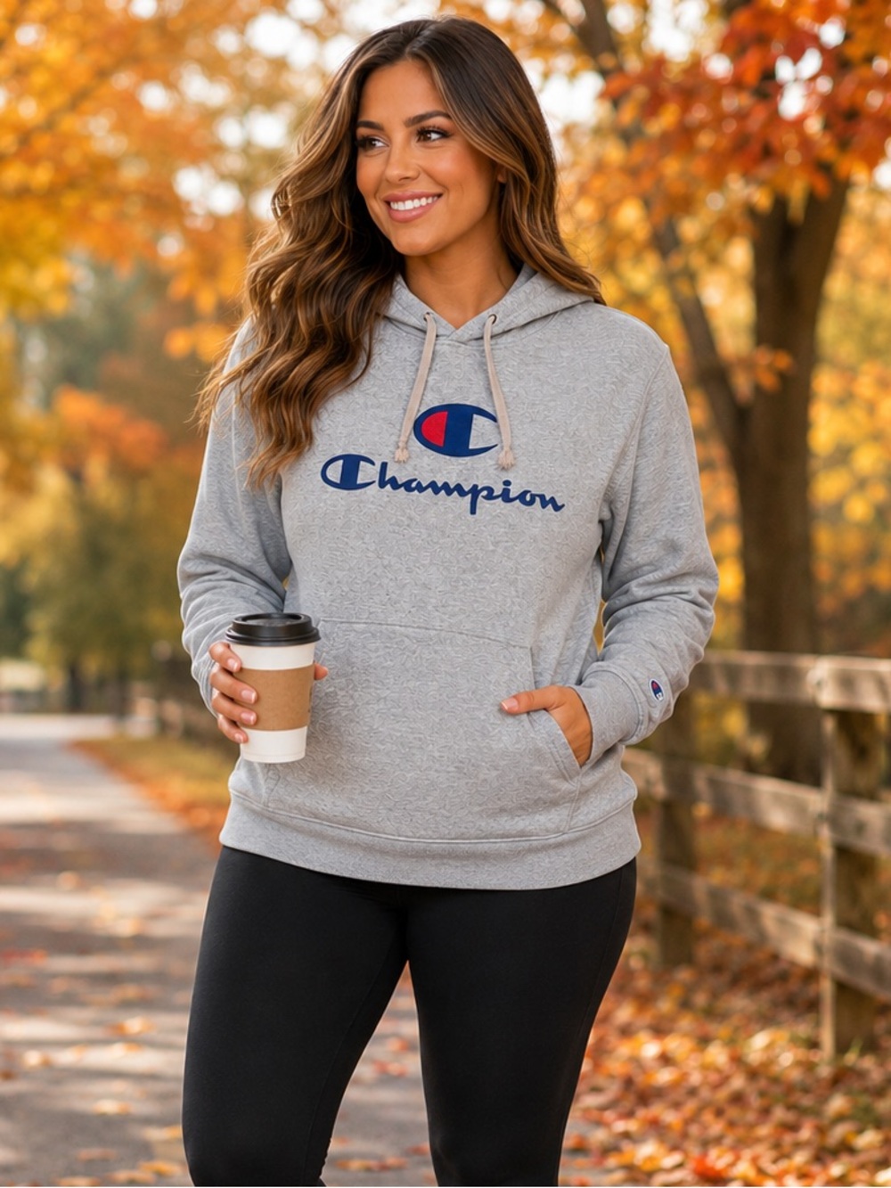 Champion Authentic Athleticwear Gray Logo Pullover Hoodie – Size 2X